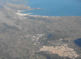 pollensa and port aerial view
